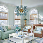 Bubbles Chandelier With Teal Blue Glass Balls - BeyPan