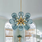 Bubbles Chandelier With Teal Blue Glass Balls - BeyPan