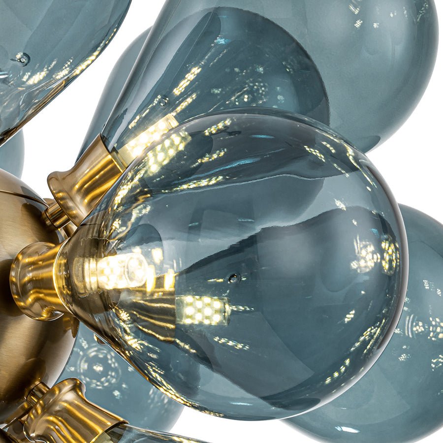 Bubbles Chandelier With Teal Blue Glass Balls - BeyPan