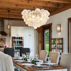 Bubbles Glass Chandelier Clear Globe Swirled Texture D32"*H24" - BeyPan