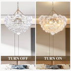 Bubbles Glass Chandelier Clear Globe Swirled Texture D32"*H24" - BeyPan