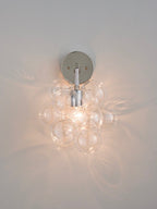 Bubbles Wall Lamp Clear And Smooth Balls Nickle Frame And White Cord - BeyPan