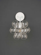Bubbles Wall Lamp Clear And Smooth Balls Nickle Frame And White Cord - BeyPan