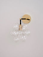 Bubbles Wall Lamp Clear And Smooth Balls Nickle Frame And White Cord - BeyPan