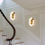 Bubbles Wall Lamp Frosted White And Gold Shade Adjustable - BeyPan