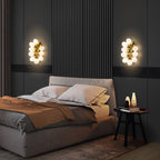 Bubbles Wall Lamp Frosted White And Gold Shade Adjustable - BeyPan