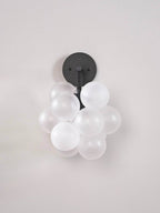 Bubbles Wall Lamp Frosted White Balls Black Frame And Cord - BeyPan