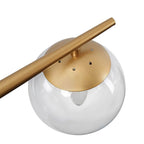 Bubbles Wall Lamp Three Lights Clear Glass Globe Shade Brass Frame - BeyPan