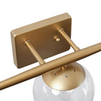 Bubbles Wall Lamp Three Lights Clear Glass Globe Shade Brass Frame - BeyPan