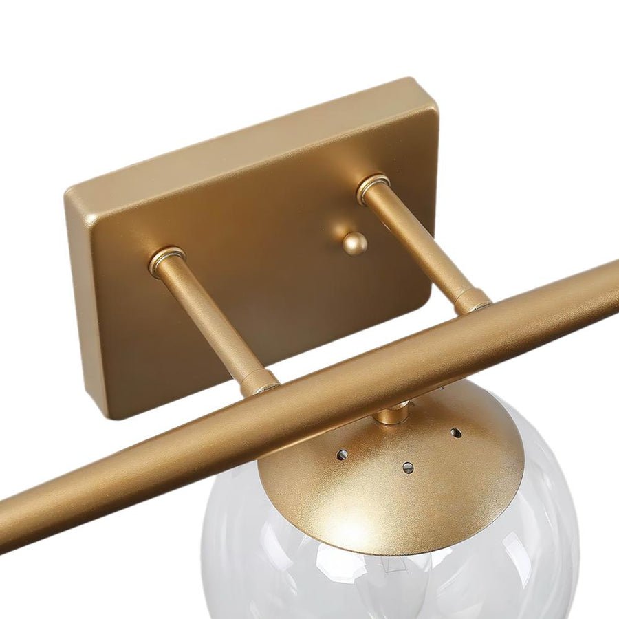 Bubbles Wall Lamp Three Lights Clear Glass Globe Shade Brass Frame - BeyPan