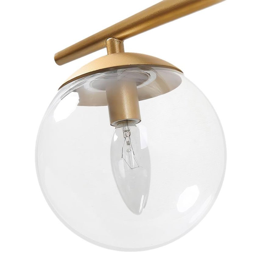 Bubbles Wall Lamp Three Lights Clear Glass Globe Shade Brass Frame - BeyPan