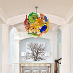 Ceiling In Blooms Murano Style Glass Plates Multi Colors - BeyPan