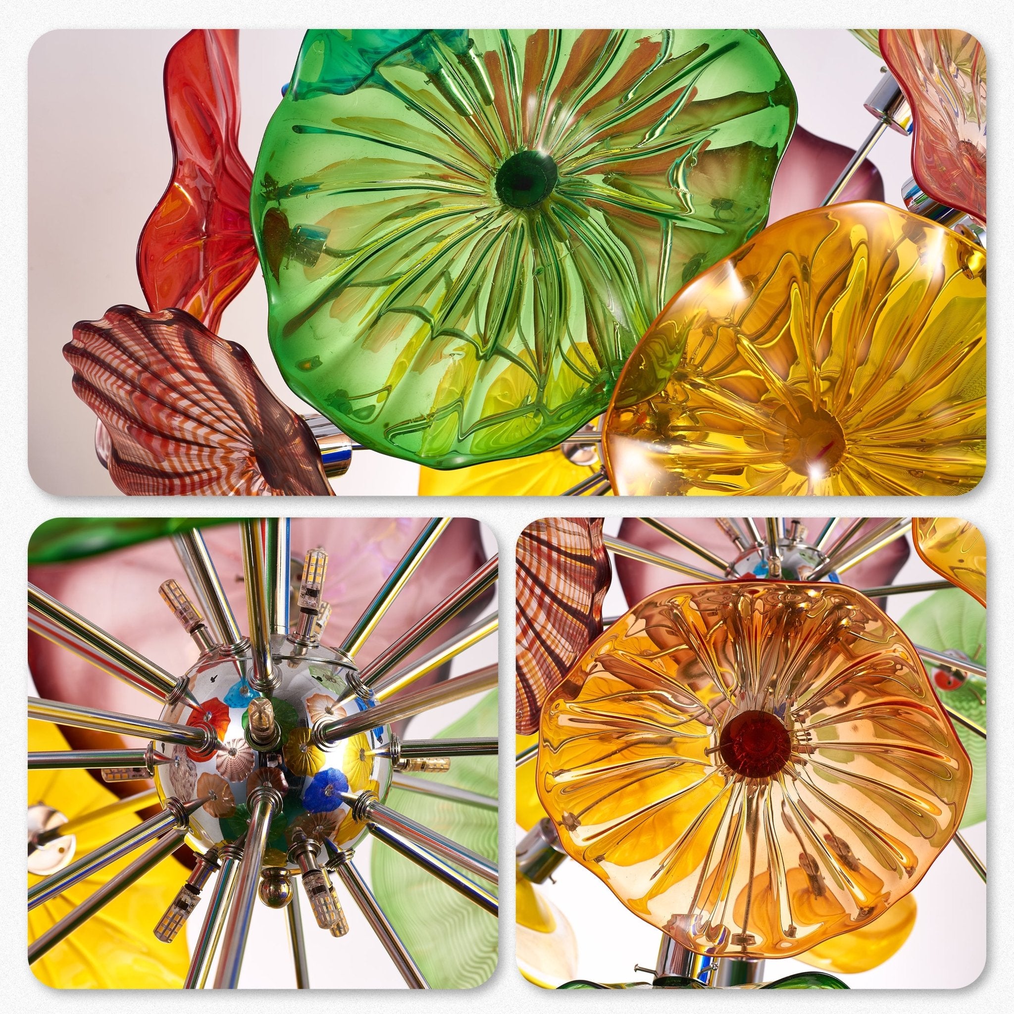Ceiling In Blooms Murano Style Glass Plates Multi Colors Zweitbild
