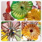 Ceiling In Blooms Murano Style Glass Plates Multi Colors - BeyPan