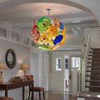 Ceiling In Blooms Murano Style Glass Plates Multi Colors - BeyPan