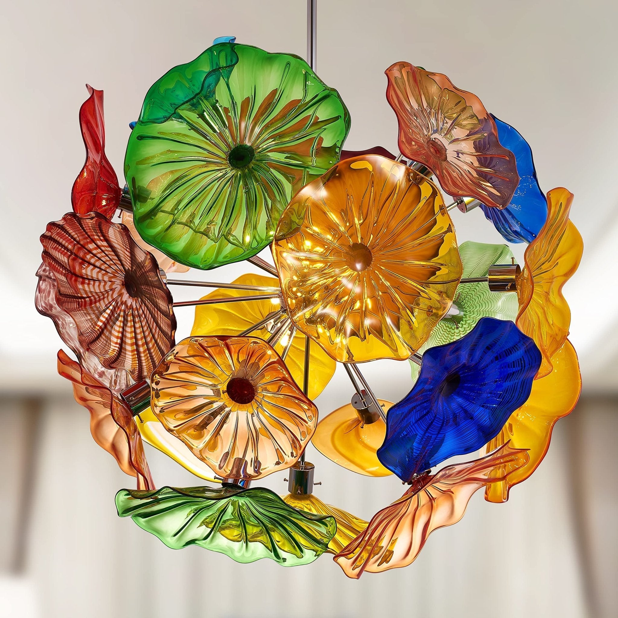Ceiling In Blooms Murano Style Glass Plates Multi Colors - BeyPan Hauptbild