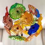 Ceiling In Blooms Murano Style Glass Plates Multi Colors - BeyPan