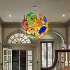 Ceiling In Blooms Murano Style Glass Plates Multi Colors - BeyPan