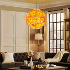 Ceiling In Blooms Murano Style Yellow And Orange Blown Glass Plates Chandelier - BeyPan