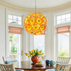 Ceiling In Blooms Murano Style Yellow And Orange Blown Glass Plates Chandelier - BeyPan