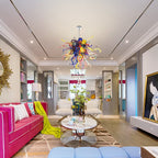 Celestial Aurora Artisan Chandelier - Vibrant Multi-Color Hand-Blown Glass - BeyPan
