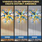Celestial Burst Artisan Blown Glass Chandelier Vibrant Blue Gold ＆ Violet Sculptural Tentacle Pendant Light - BeyPan