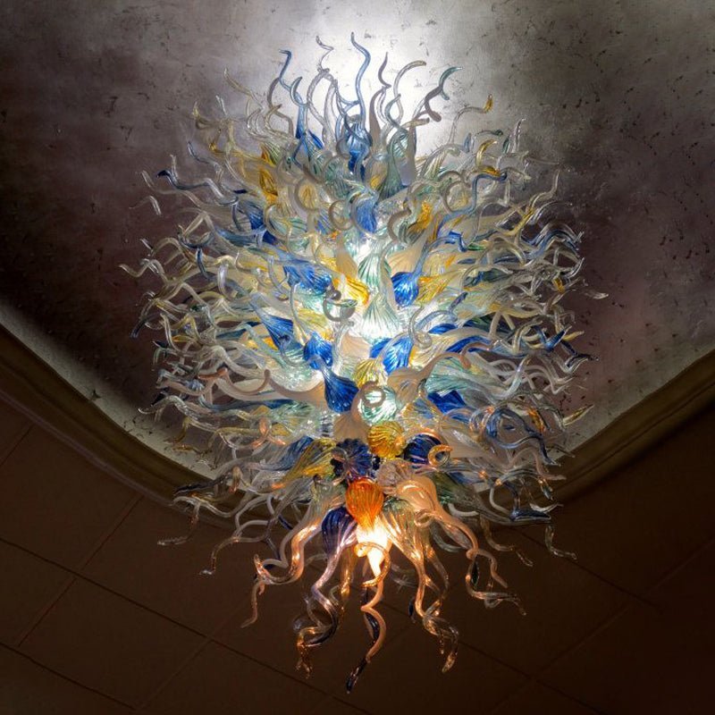 Celestial Cascade Giant Artisan Blown Glass Chandelier - Grand Multi-Color Zweitbild