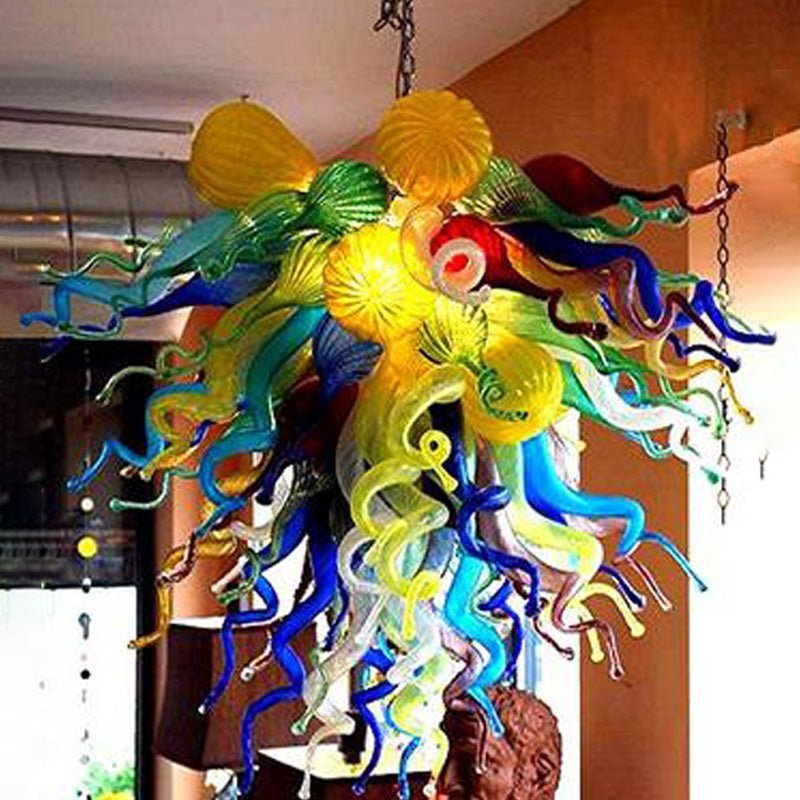 Celestial Rainbow Murano Style Glass Chandelier - Vibrant Multi-Color - BeyPan Hauptbild