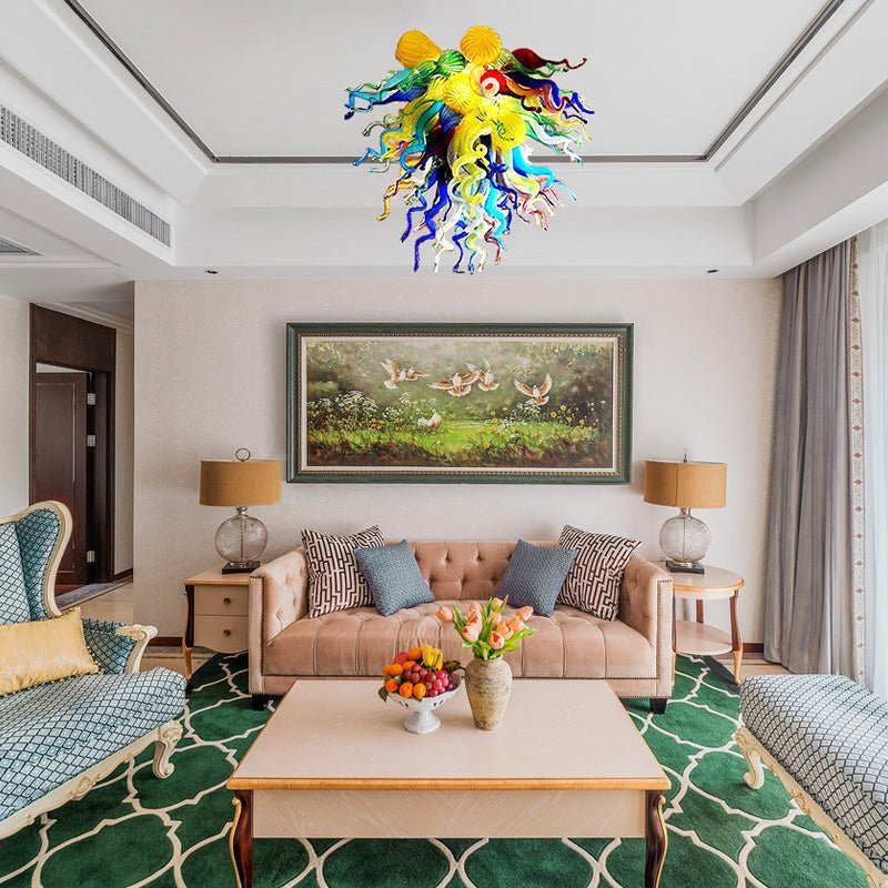 Celestial Rainbow Murano Style Glass Chandelier - Vibrant Multi-Color Zweitbild