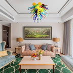 Celestial Rainbow Murano Style Glass Chandelier - Vibrant Multi-Color - BeyPan