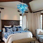 Chihly Style Blown Glass Chandelier Blue And Clear - BeyPan