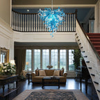 Chihly Style Blown Glass Chandelier Blue And Clear - BeyPan