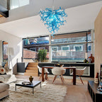 Chihly Style Blown Glass Chandelier Blue And Clear - BeyPan