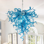 Chihly Style Blown Glass Chandelier Blue And Clear - BeyPan