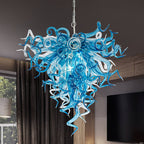 Chihly Style Blown Glass Chandelier Blue And Clear - BeyPan