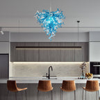 Chihly Style Blown Glass Chandelier Blue And Clear - BeyPan