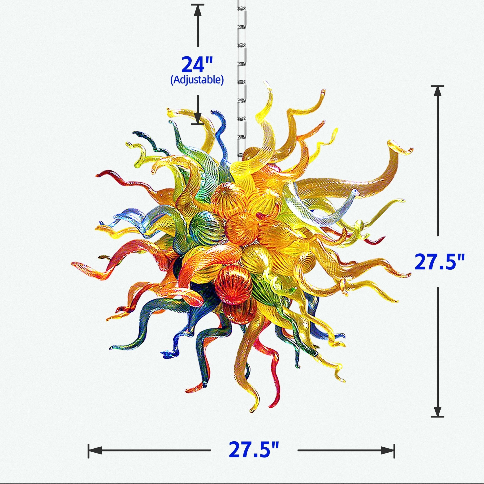 Chihuly Style Blown Glass Chandelier Crayons Exploding Multi Colors Zweitbild