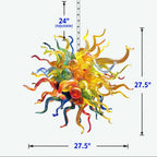 Chihly Style Blown Glass Chandelier Crayons Exploding Multi Colors - BeyPan