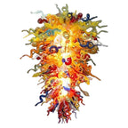 Chihly Style Blown Glass Chandelier Rainbow Blooms Murano Style Glass - BeyPan