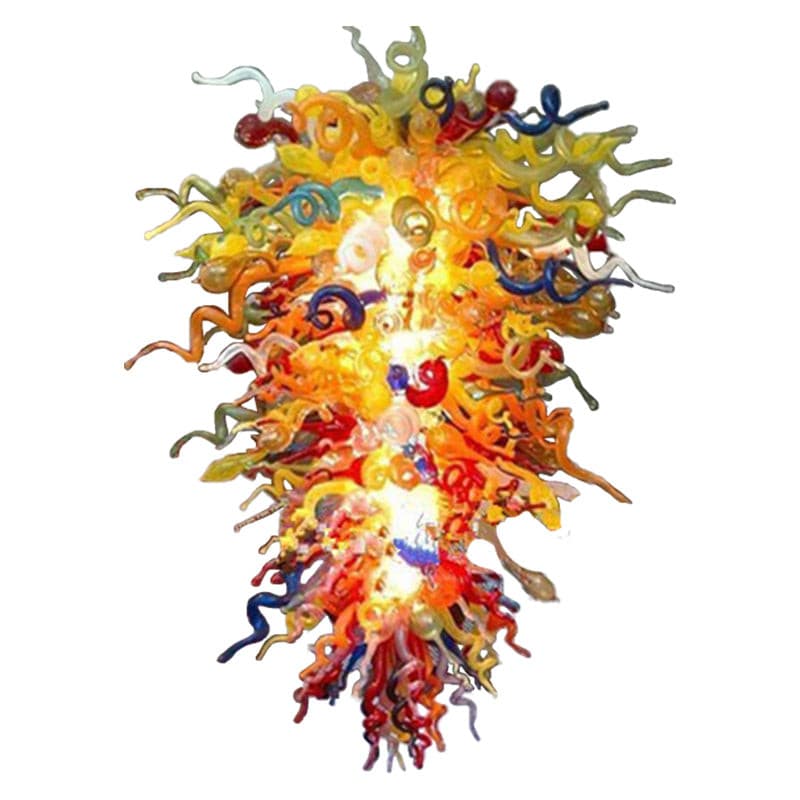 Chihly Style Blown Glass Chandelier Rainbow Blooms Murano Style Glass - BeyPan