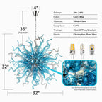 Chihly Style Blown Glass Chandeliers Blue And Grey Sputnik Shape - BeyPan