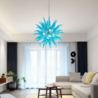 Chihly Style Blue Hand Blown Glass Chandelier - Modern Art Glass Pendant Light - BeyPan