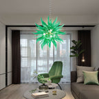 Chihly Style Green Hand Blown Glass Chandelier Modern Art Glass Pendant Light - BeyPan