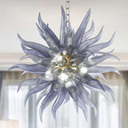 Chihly Style Hand Blown Glass Chandelier Smoke Grey Sputnik Shape - BeyPan