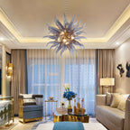 Chihly Style Hand Blown Glass Chandelier Smoke Grey Sputnik Shape - BeyPan