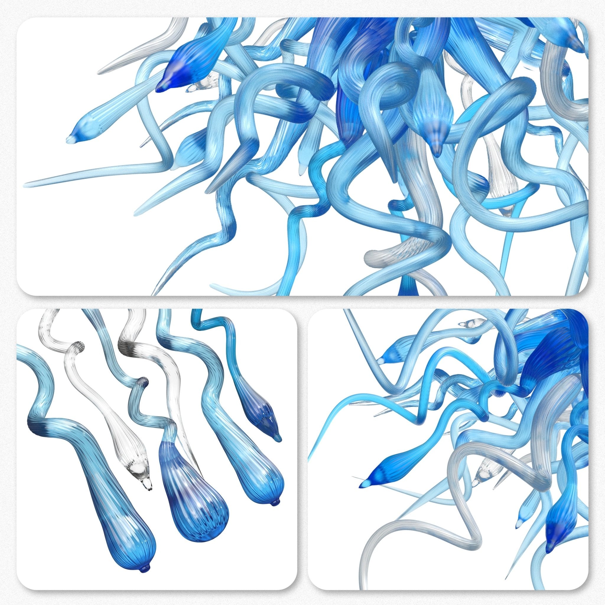 Chihly Style Oceanic Blue Blown Glass Chandelier | Murano Style Art Glass - BeyPan