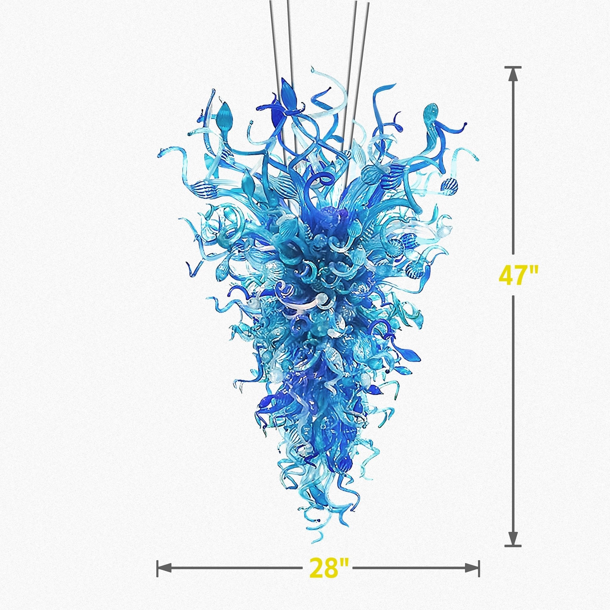 Chihuly Style Oceanic Blue Blown Glass Chandelier | Murano Style Art Glass Zweitbild