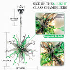 Chihly Style Sputnik Blown Glass Chandelier Green Gray White - BeyPan