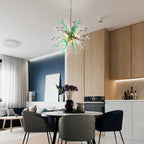 Chihly Style Sputnik Blown Glass Chandelier Green Gray White - BeyPan