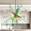 Chihly Style Sputnik Blown Glass Chandelier Green Gray White - BeyPan